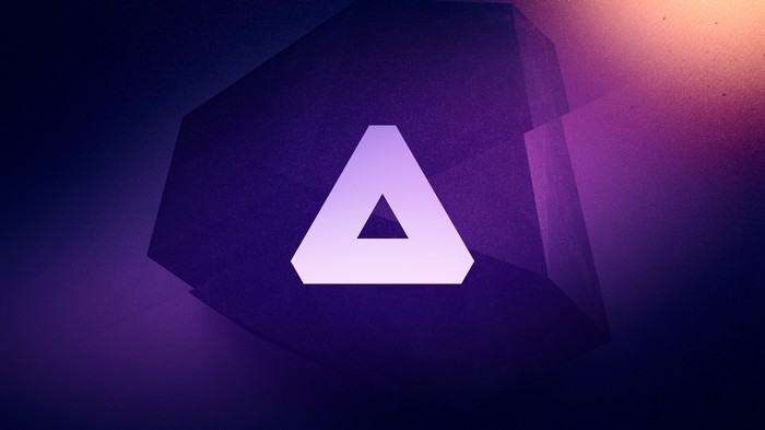 Abstract geometric shapes with a purple and pink gradient
