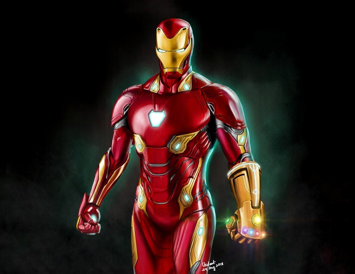 Iron Man with Infinity Gauntlet Artwork