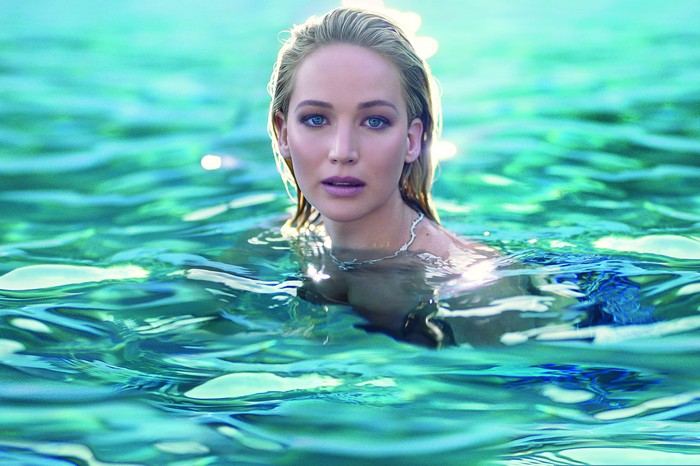 Jennifer Lawrence in turquoise water