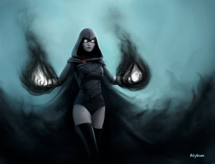 Raven from Teen Titans using dark magic