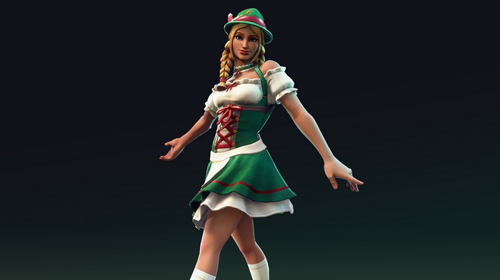 Fortnite character in traditional German attire