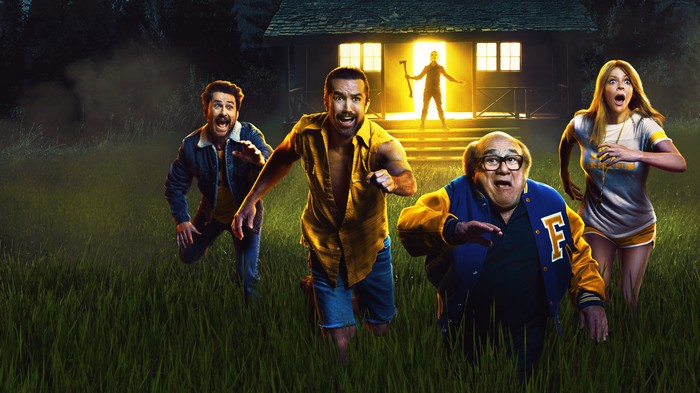 It's Always Sunny in Philadelphia characters running from a cabin