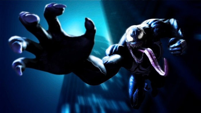 Venom reaching out with a clawed hand