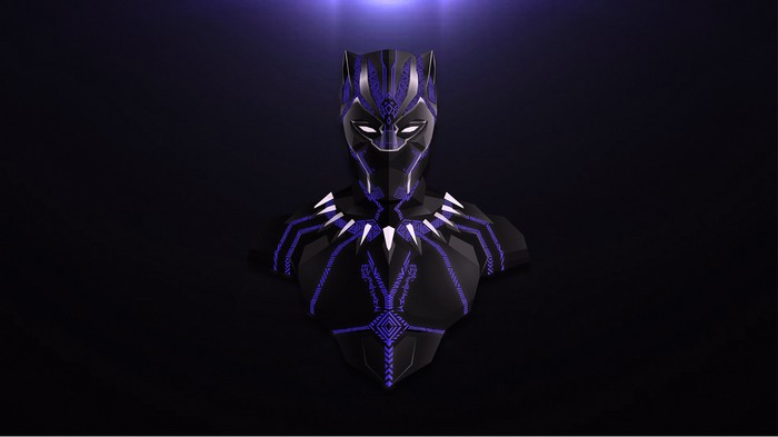 Black Panther low poly digital art