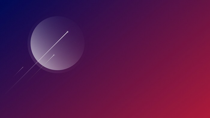 Abstract planet with light streaks on gradient background