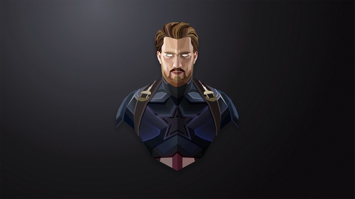 Captain America Low Poly Digital Art