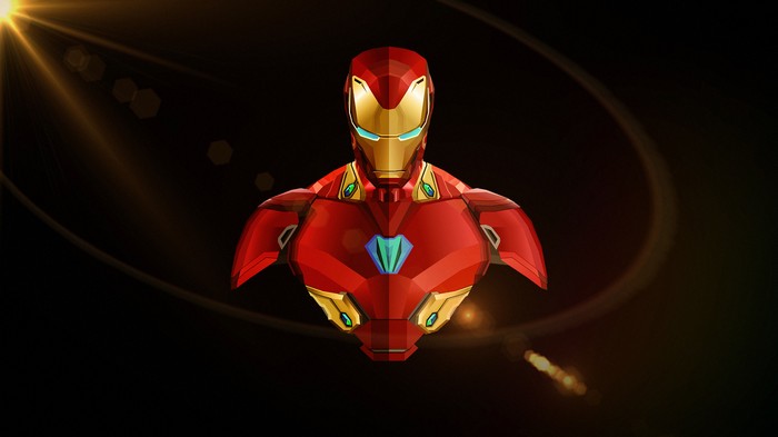 Digital artwork of Iron Man bust