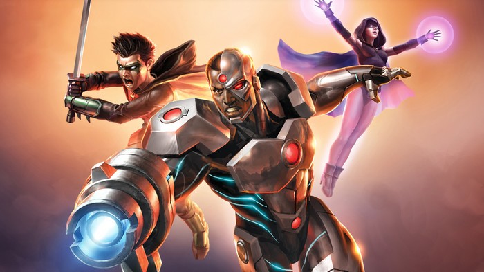Cyborg, Robin, and Raven artwork