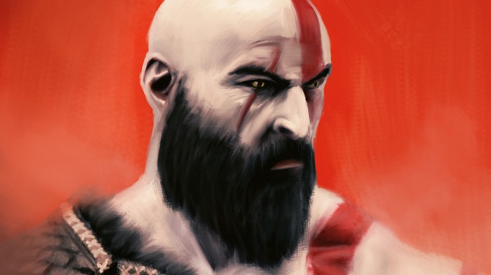 Kratos from God of War digital artwork