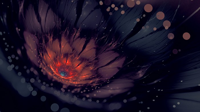 Abstract fractal flower with glowing center