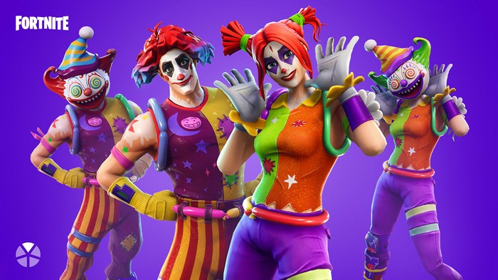 Fortnite Clowns in Colorful Outfits
