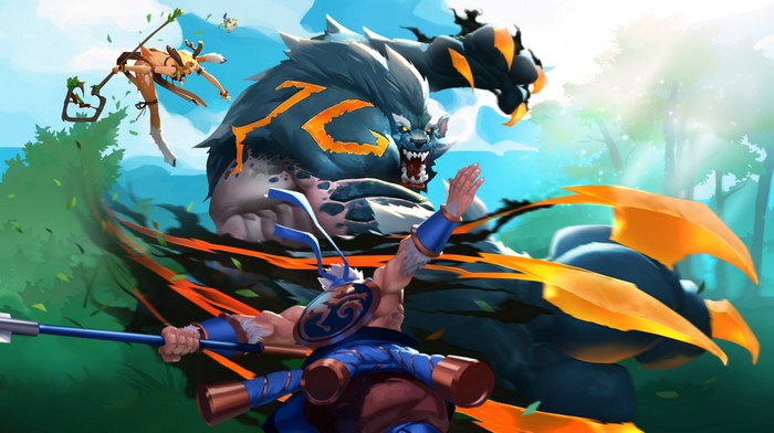 Battlerite 4K game art with characters fighting