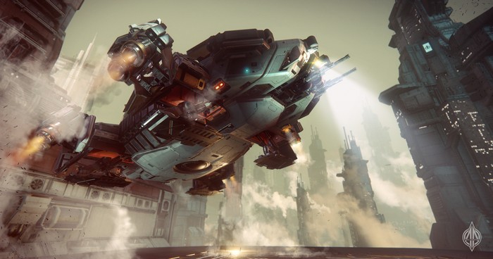 Star Citizen 4K Spaceship in Futuristic City