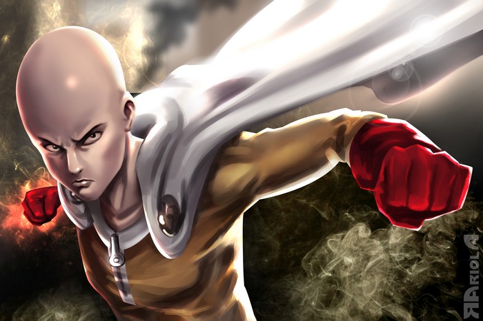 Saitama from One Punch Man in digital art
