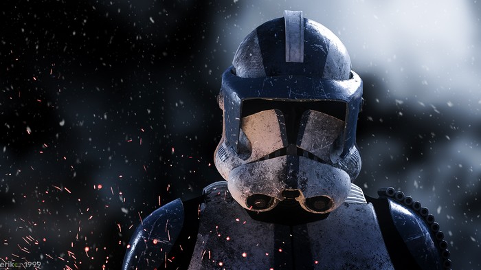 Star Wars Clone Trooper in a dark, snowy environment