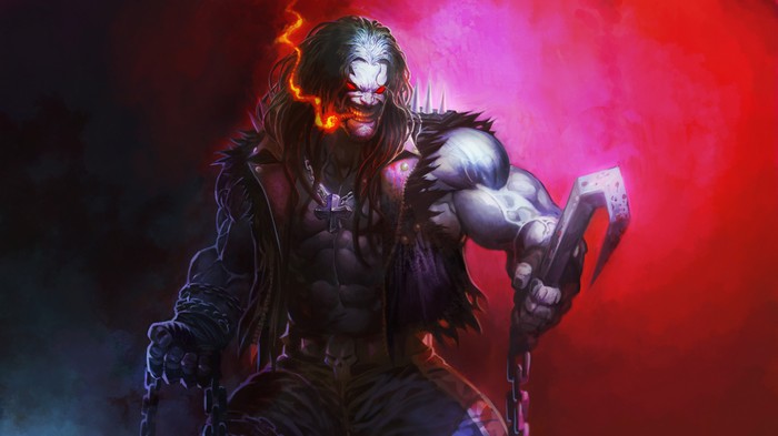 Lobo with a hook and chains, digital art