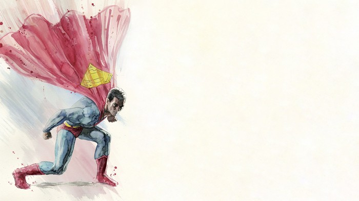 Superman in a watercolor painting style