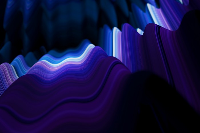 Abstract digital art with purple and blue waves