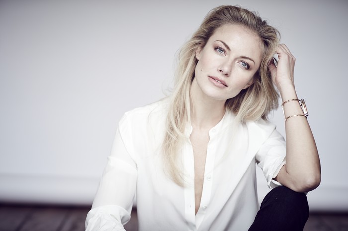 Melanie Laurent in a white shirt