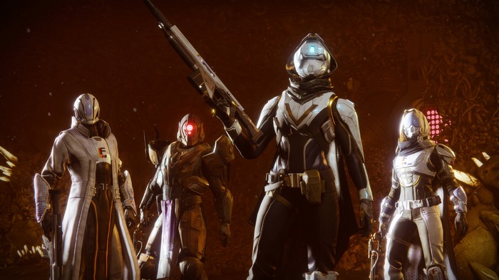 Destiny 2 characters in armor with weapons