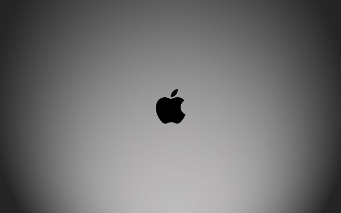 Apple logo on a gray background