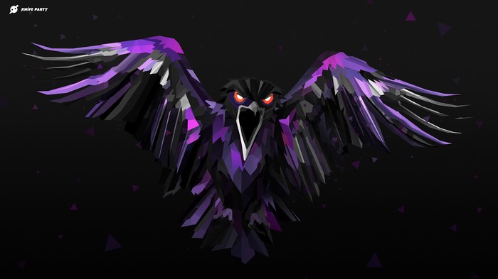 Abstract Geometric Purple and Black Owl Illustration