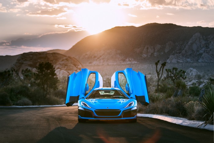 Rimac C Two electric car with doors open
