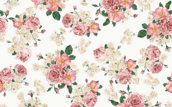 Pink and cream roses floral pattern