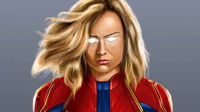 Captain Marvel Artwork with Glowing Eyes