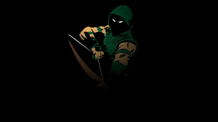 Green Arrow with Bow and Arrow Minimalist Art