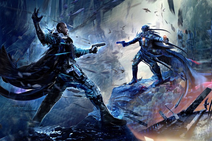 Digital Art of Two Men in Combat