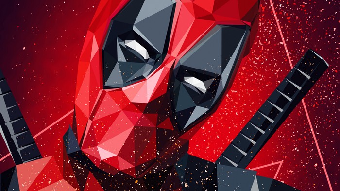 Deadpool Low Poly Digital Art 4K