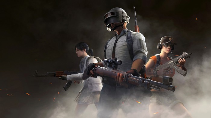 PlayerUnknown's Battlegrounds characters with weapons