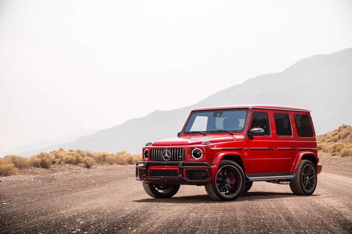 Red Mercedes-AMG G 63 in a Desert Landscape