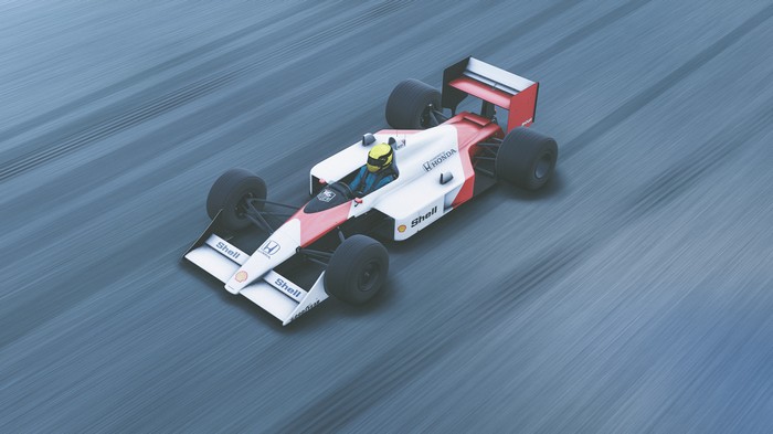 McLaren F1 car racing on a track