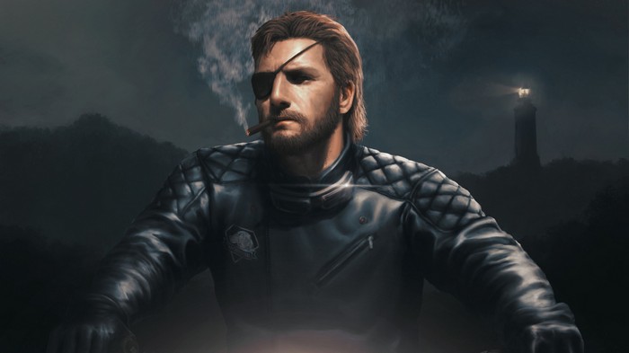 Big Boss from Metal Gear Solid V smoking a cigar