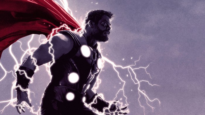 Thor with Lightning 4K Artwork