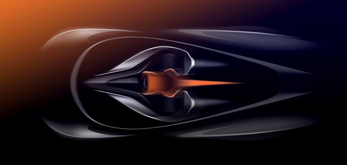 McLaren concept car with orange exhaust