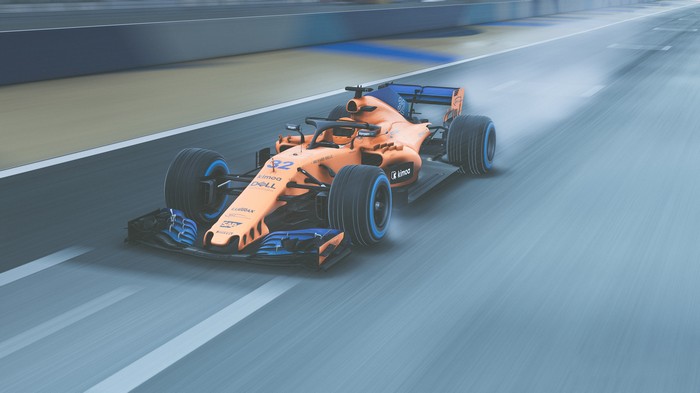 McLaren F1 car on a race track