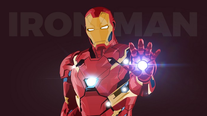 Iron Man artwork with glowing repulsor