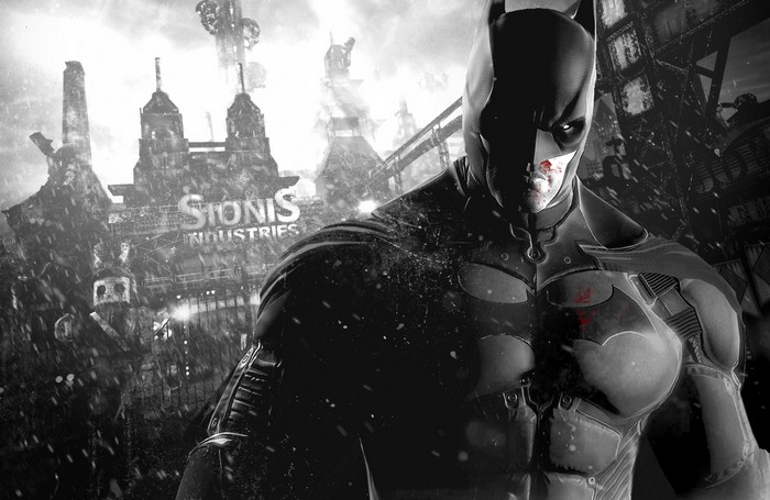 Batman in front of Sionis Industries