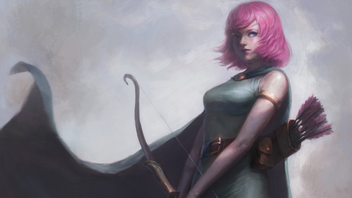 Clash of Clans Fantasy Archer with Pink Hair 4K