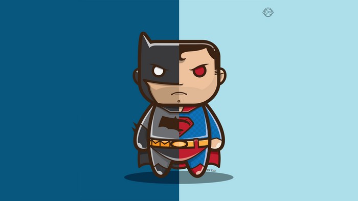 Batman and Superman Mashup Artwork 4K