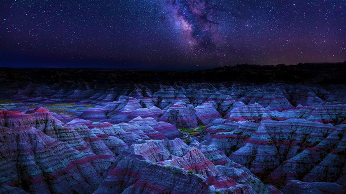 Badlands National Park under the Milky Way