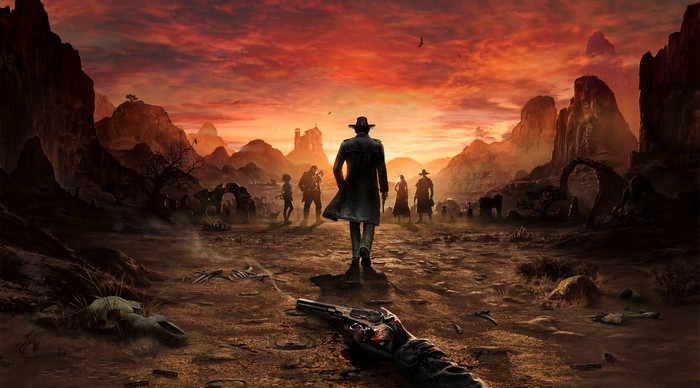Desperados 3 characters in a desert landscape