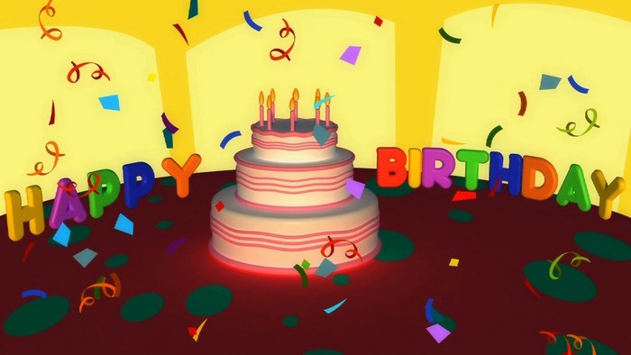 Happy Birthday cake with confetti