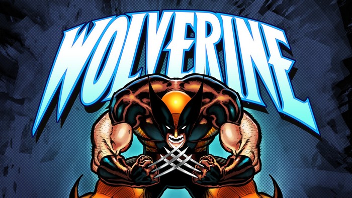 Wolverine Artwork with Blue Comic Style Title