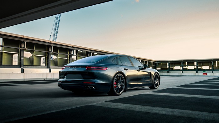 Porsche Panamera 4S parked on a rooftop