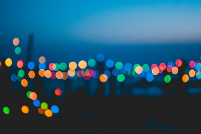 Colorful Bokeh Lights in Night Scene 4K
