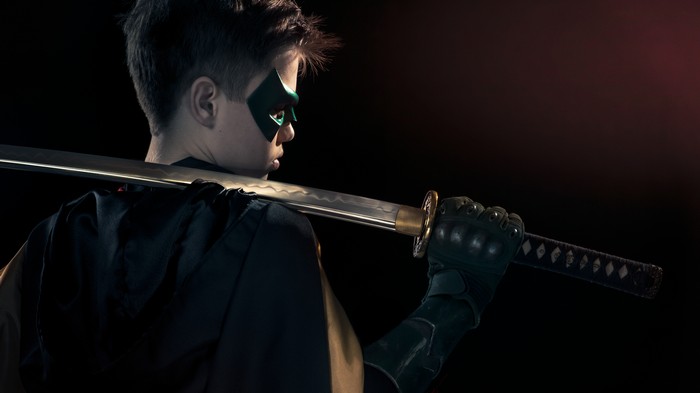 Damian Wayne with a Katana